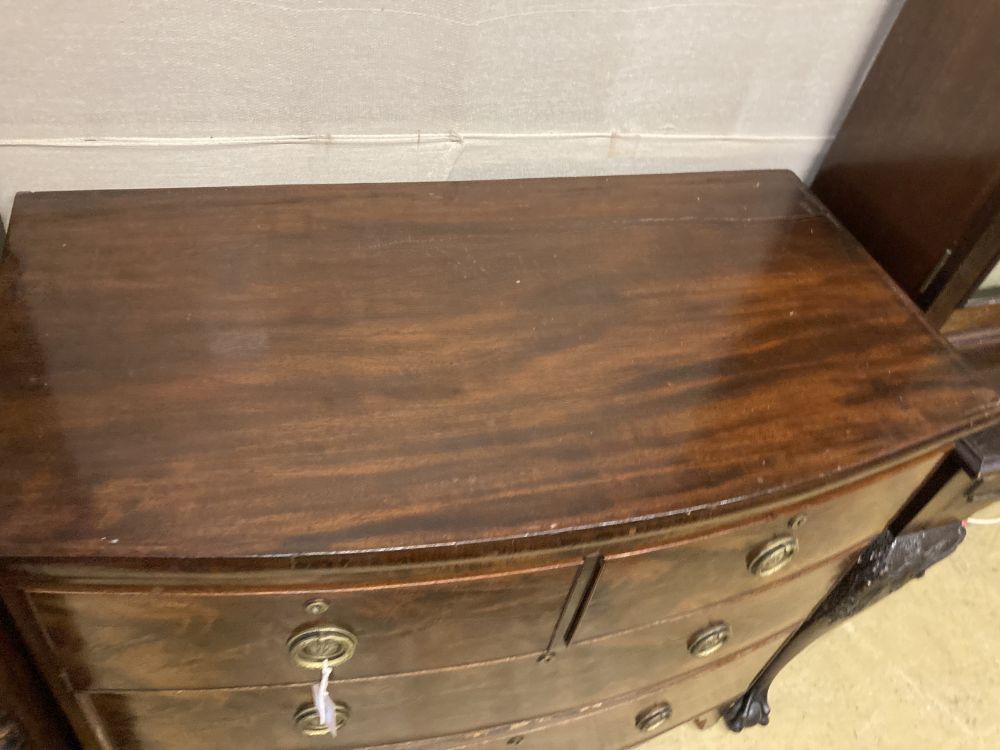 A Regency mahogany bowfronted chest of drawers, width 92cm depth 48cm height 85cm